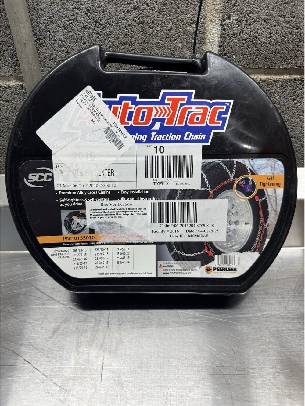 Car Snow Chains Peerless Chain Company Auto Tightening 0155010